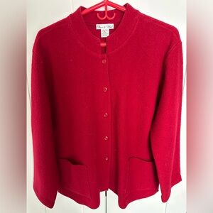 Deane & White 100% Wool Red Coat Button Down Jacket Size Large